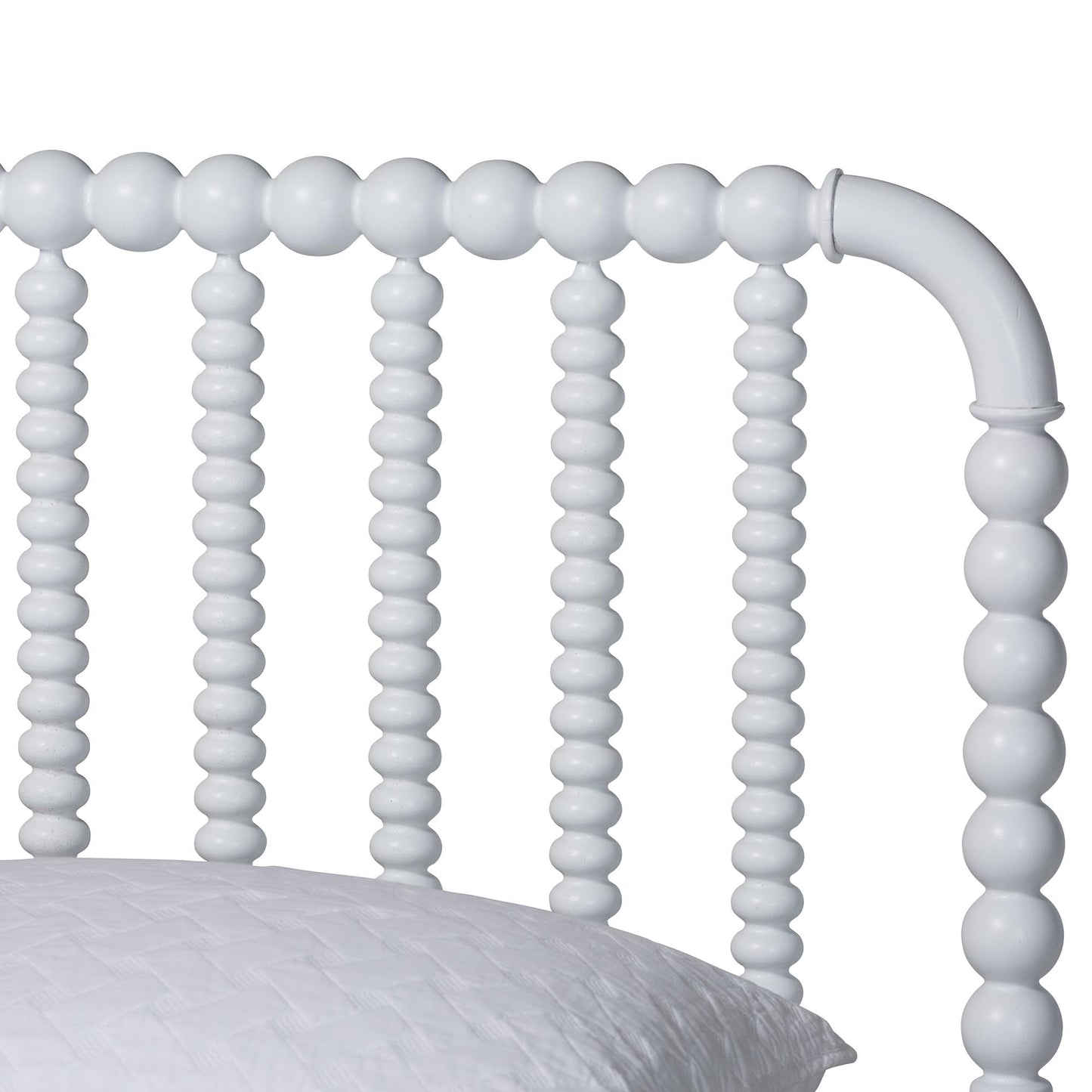 Baxton Studio Lucera Bobbin Wood Platform Bed, Queen, White