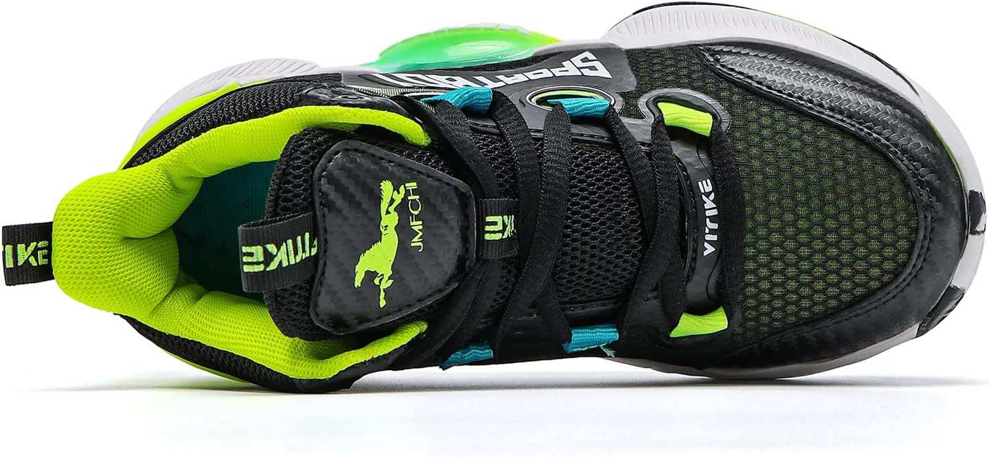 JMFCHI Kids Basketball Shoes High-top Sports Shoes Sneakers Durable Lace-up Non-Slip Running Shoes Secure for Little Kids Big Kids and Boys Girls