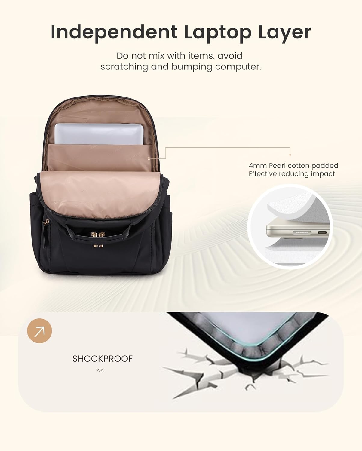 Backpack 17.3" Backpack,Casual Daypack LOVEVOOK Laptop for Women, Work Business Computer Purse, Travel Personal Item