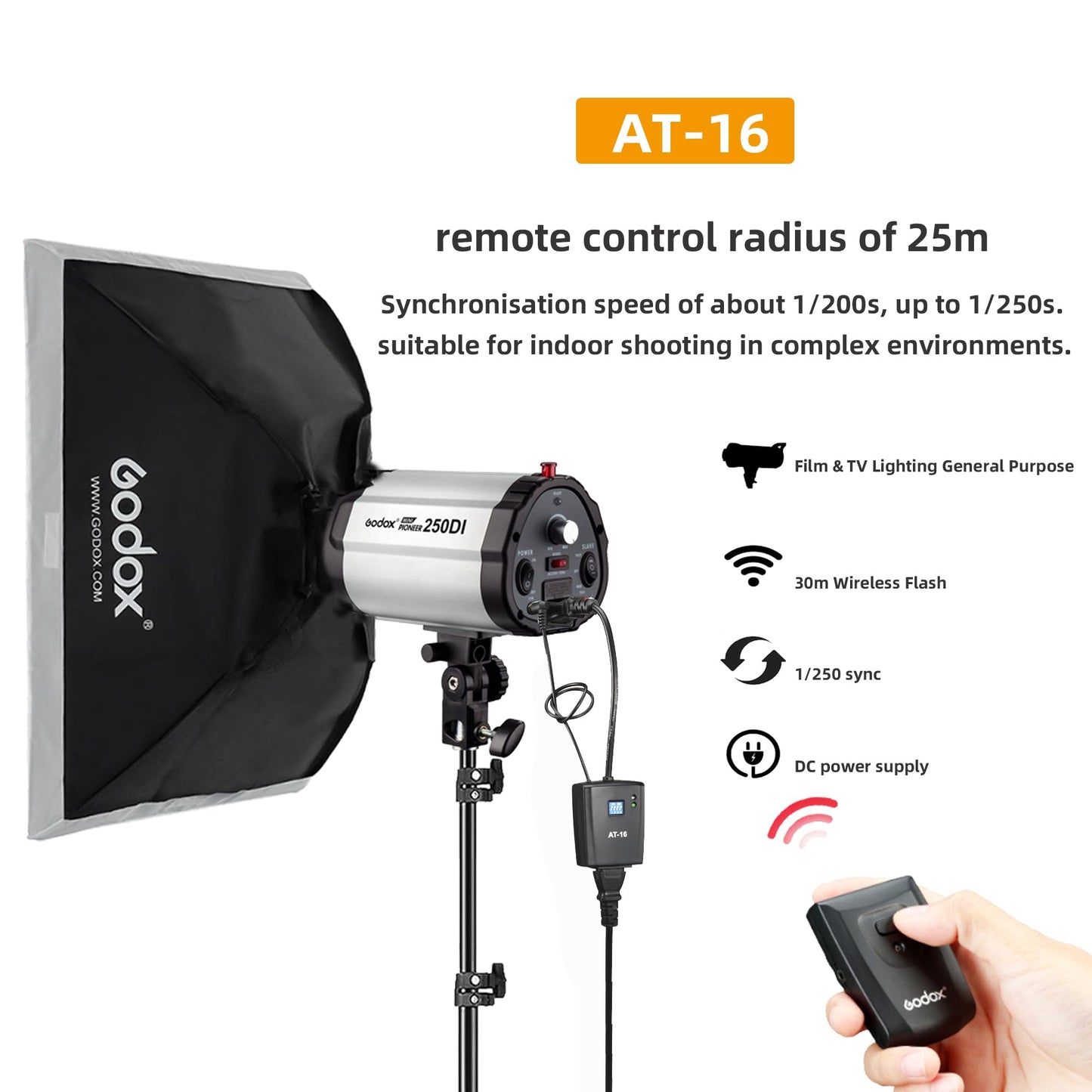 Godox E250 Strobe Softbox Lighting Kit, Professional Studio Strobe Lights Kit for Photography, 2x250Ws 5600K±200 Compact Monolights with Flash Trigger, 50cm*70cm Softbox, 2m Light Stands