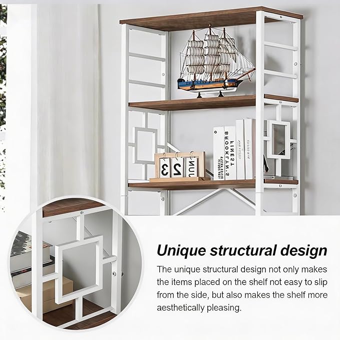 HOMISSUE Bookcase,7-Tier Tall Bookshelf Metal Bookcase and Bookshelves, Free Standing Storage Modern Bookshelf for Home Office Living Room and Bedroom, White