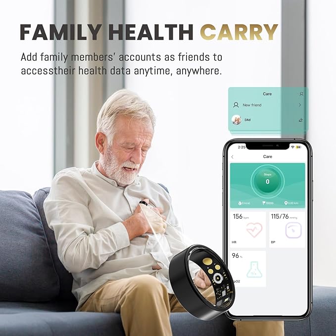 Smart Ring For Women Men, Health Tracker with Heart Rate/Blood Oxygen/Blood Pressure/Sleep Monitoring/Step Counting, IP68 Waterproof Fitness ring, No App Fees for iPhone & Android (Lavender Pink, 9#)