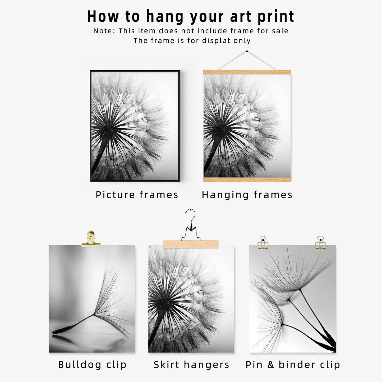 Black and White Wall Art Prints Posters Minimalist Decor, 8x10 Canvas Prints Unframed Set of 3, Plant Posters Aesthetic for Living Room