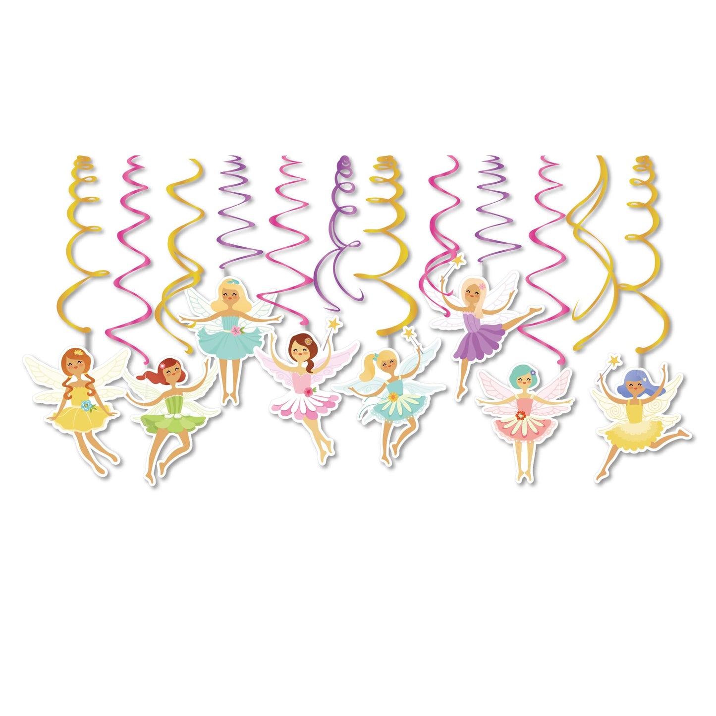 15 Pcs Fairy Ceiling Hanging Swirl Decorations with Dynamic Paper-Cut Foil Tassels, Perfect for Bedroom Decor and Graduation Party Supplies