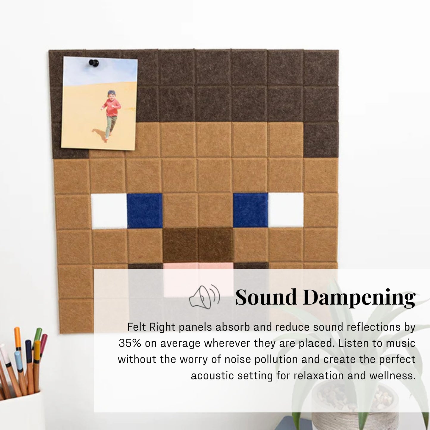 felt right Minecraft Collection Steve, Minecraft Room Decor, Home Decor, Felt Wall Panels, Playroom Wall Decor, Decorative Bulletin Board, Gift Idea for Kids and Gamers, Pin Board, Birthday Gift