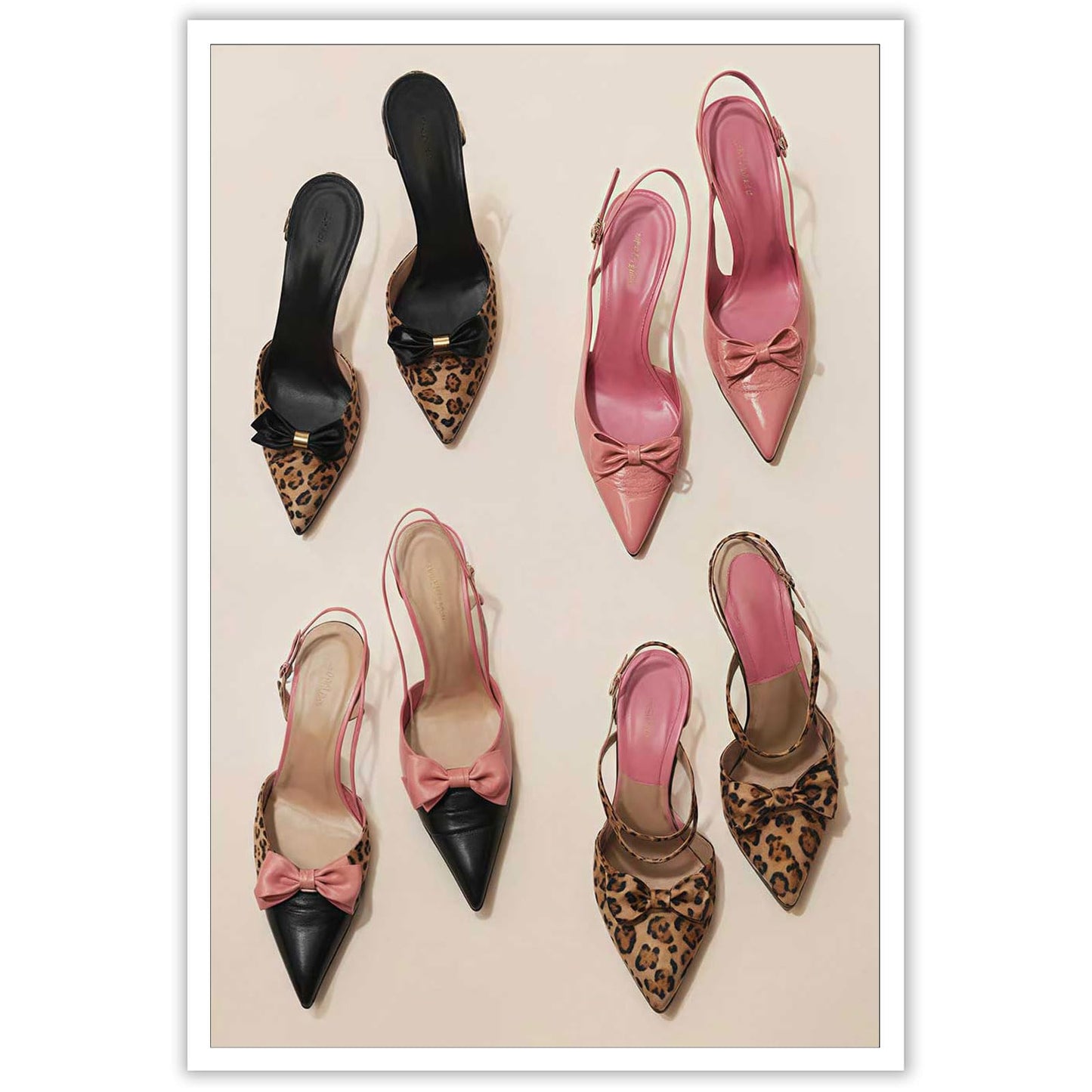 Pink Heel Leopard Posters Trendy Bow Leopard Heels Canvas Wall Art Coquettish Preppy Girly Decor Pink Sexy Aesthetic Prints Painting For Dormitory Bedroom Apartment 12x16in Unframed