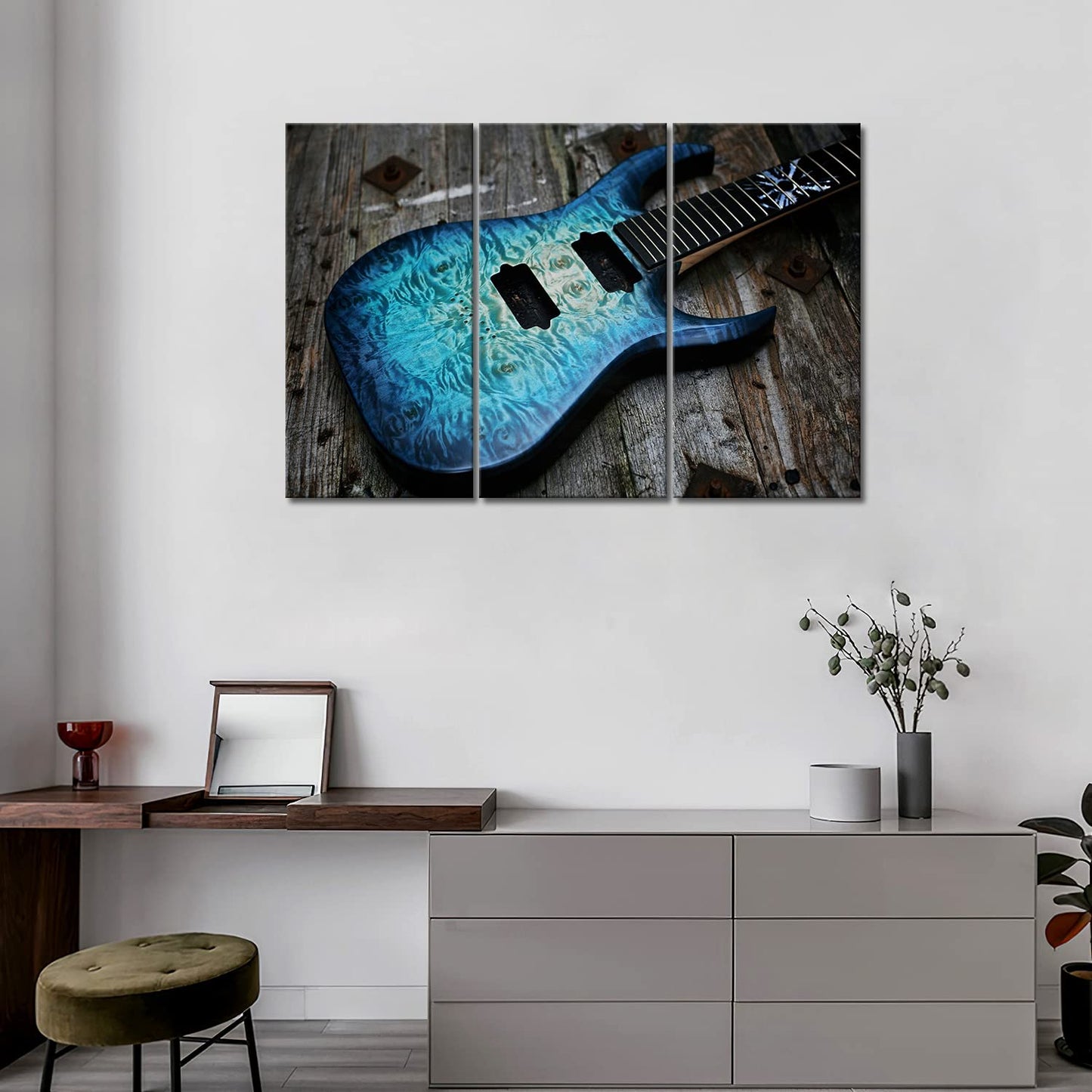 Guitar Wall Art Canvas for Music Room - Picture Print on Canvas for Studio Wall Decor - Gift