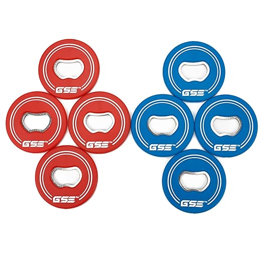 GSE Games & Sports Expert Set of 8 Replacement Washers with Bottle Opener for Washer Toss Game (Red/Blue)