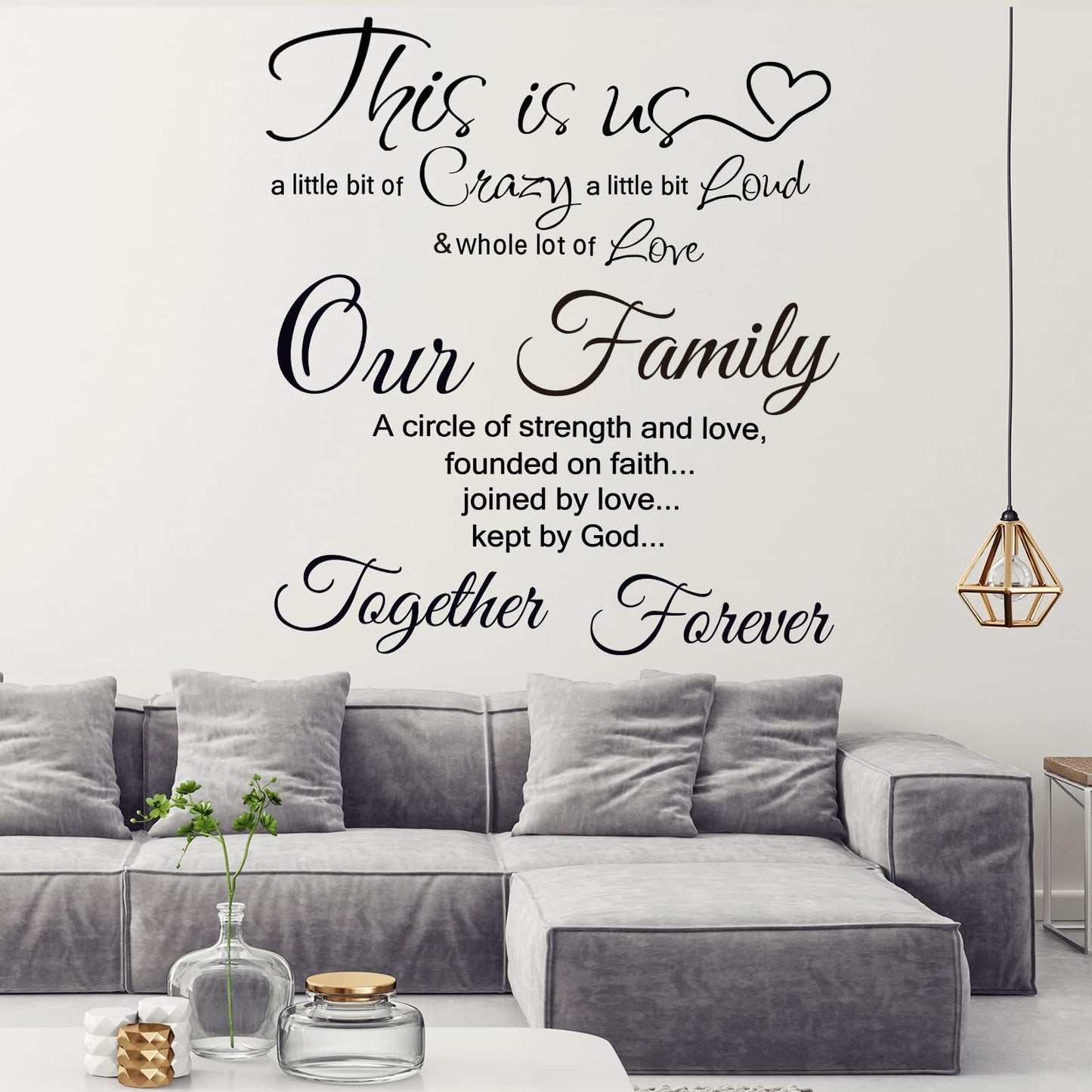 Rotumaty Family Quotes Wall Decals This is Us Wall Decor Vinyl Stickers for Living Room Bedroom Inspirational Art Decorations for Home Office Teen Dorm