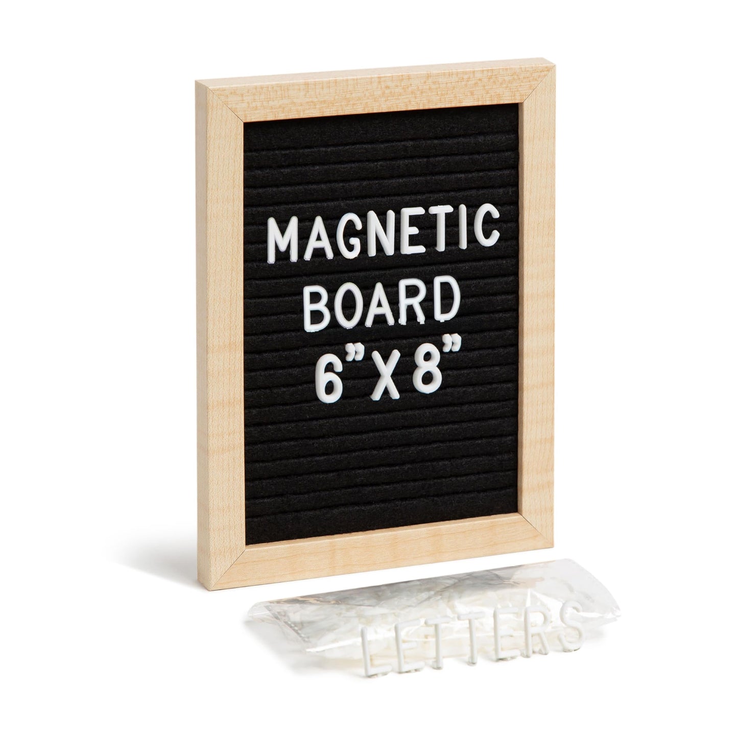 Magnetic Locker Letter Board, Black Felt, 8" x 6", Wood Frame