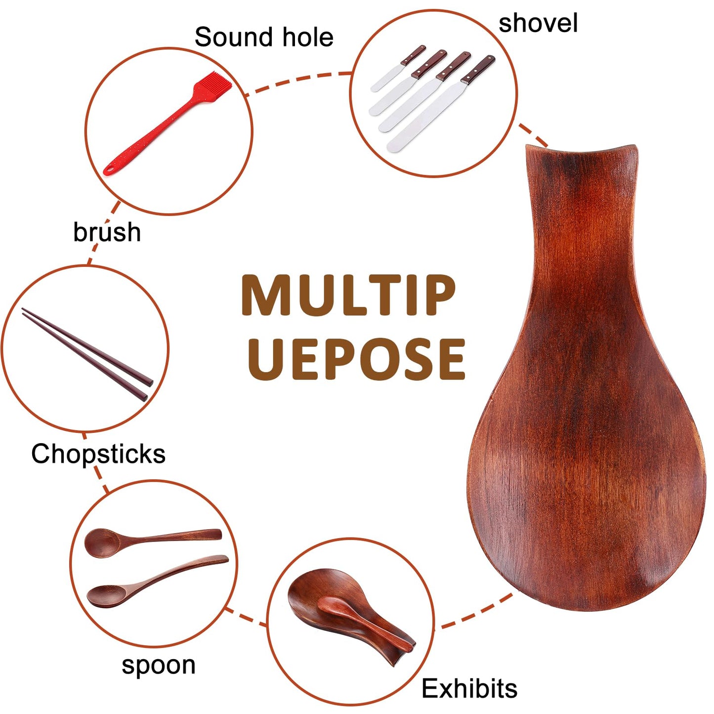 1 PCS Wooden Spoon Rest for Kitchen Counter, Smooth Wood Spoon Holder for Stove Top, Perfect Wood Utensil Rest for Spatula, Modern and Rustic Utensil Holder for Farmhouse (7.17"×3.62")
