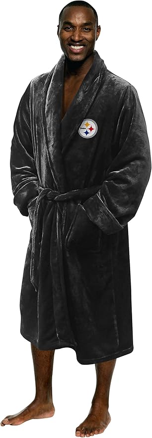 NFL Adult Unisex Silk Touch Bathrobe, Officially Licensed Loungewear, Soft Plush Polyester