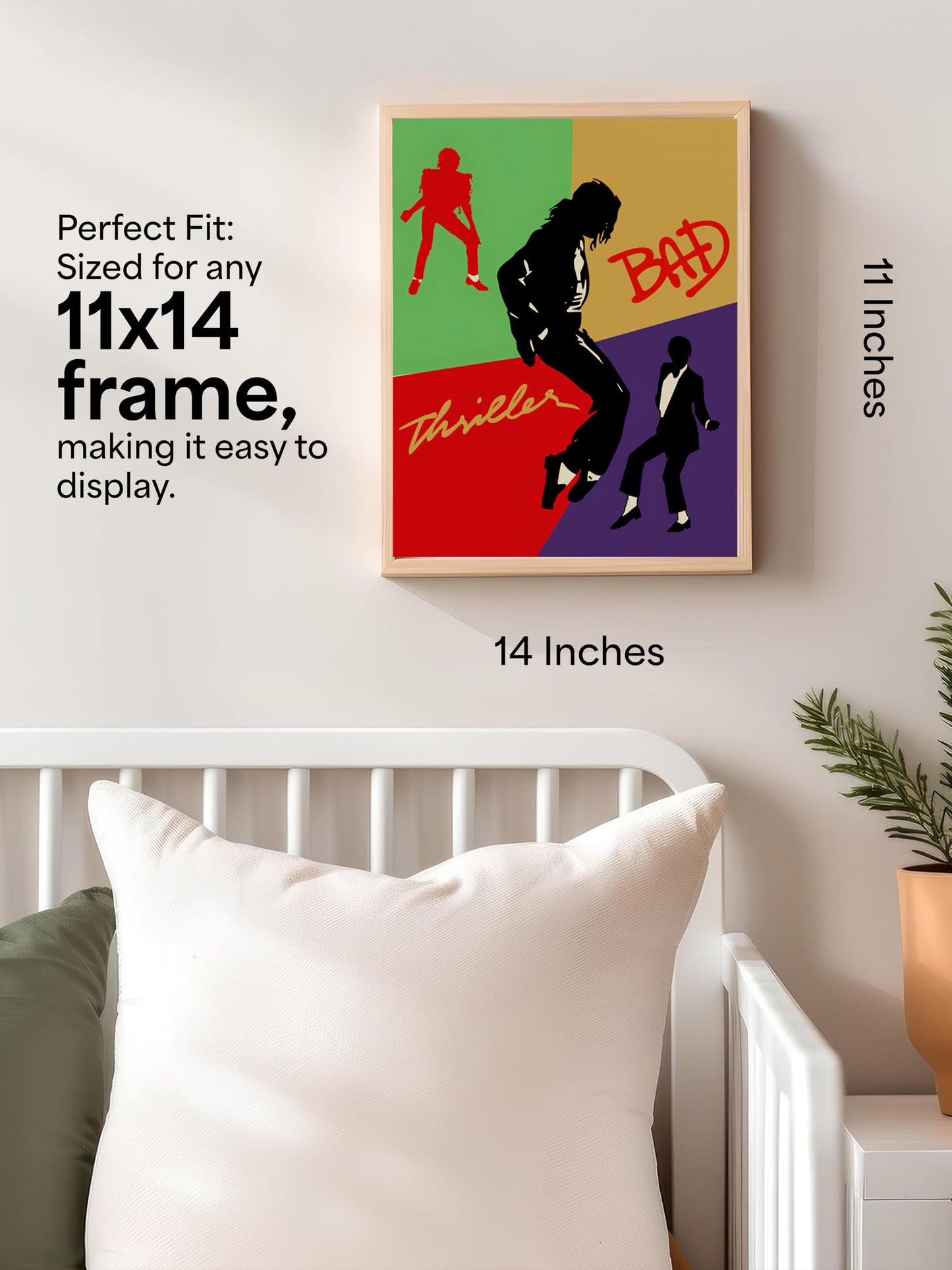 80s Pop Legend Wall Art – Thriller & Bad-Inspired Silhouette Poster Print | Retro Music Decor for Bedroom, Studio, or Living Room (Unframed, 11x14 Inches)