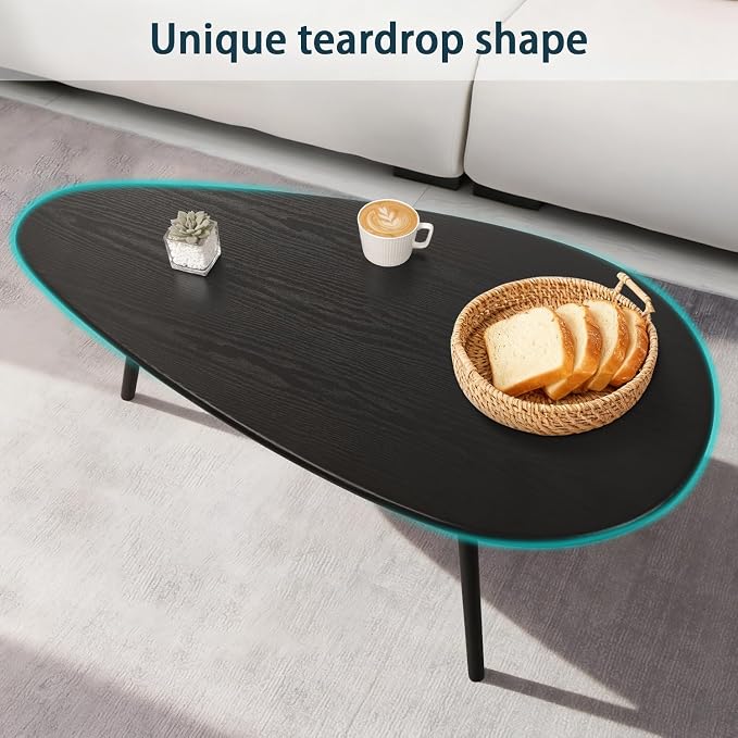 Modern Coffee Table for Living Room Small Mid Century Coffee Tables Rustic Oval Coffee Tables Retro Accent Sofa Center Tables for Living Room Easy Assembly 22" D x 43" W x 18" H
