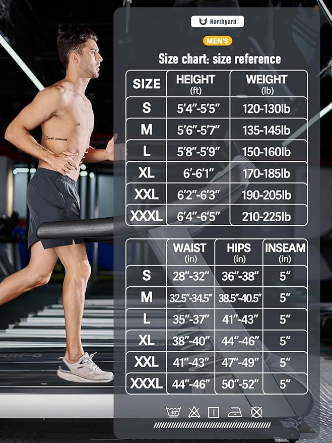 NORTHYARD Men's Running Athletic Shorts 5'' Workout Gym Tennis Short Quick Dry Lightweight Active Sports Basketball