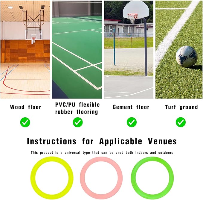 Colorful Anti Slip Safety Agile Ring Speed Ring 3 PCs Speed and Agility Training Equipment Basketball Training Equipment Sports Agility Training Skill Improvement Equipment