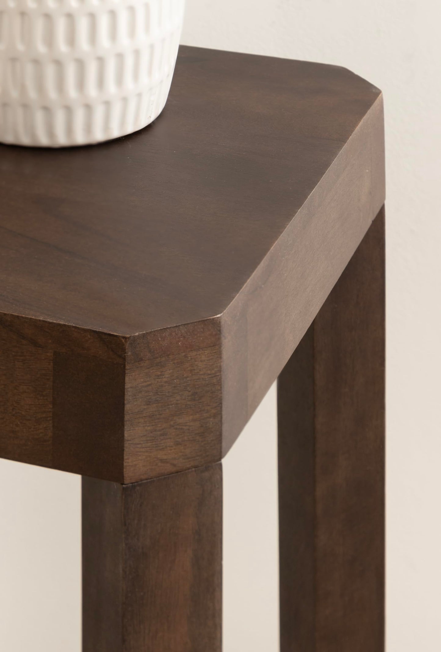 Kate and Laurel Talcott Modern Square Wood Drink Table, 12 x 12 x 28, Dark Brown, Transitional Decorative Two-Tier Pedestal Table for Use as Plant Stand Indoors or Living Room Decor Accent