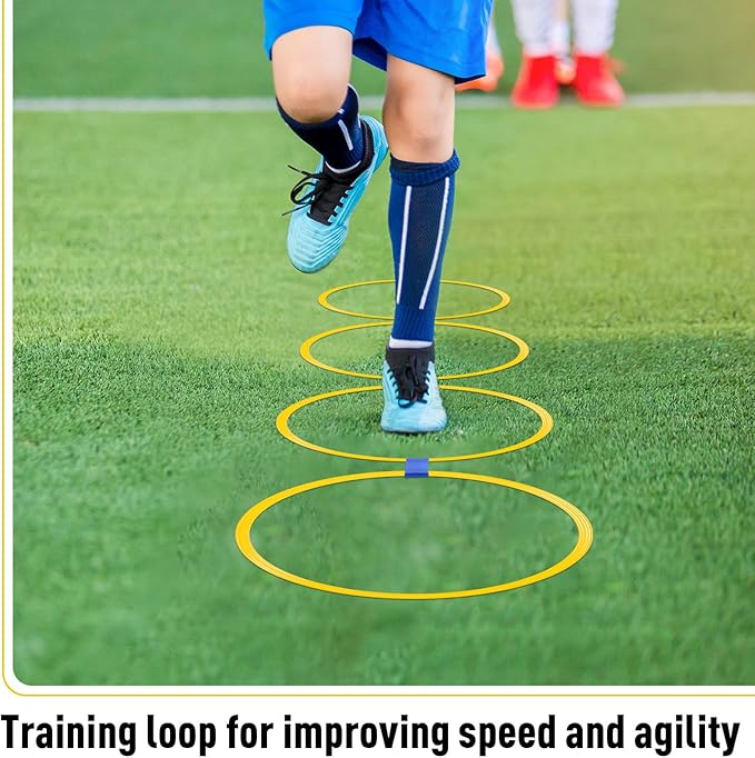 Shappy 50 Pcs Agility Rings with Storage Bags 15 Inch Agility Training Rings Hoop Exercise Ring Plastic Speed Rings Jumping Hoops for Sports Soccer Football Gymnastics Practice Games