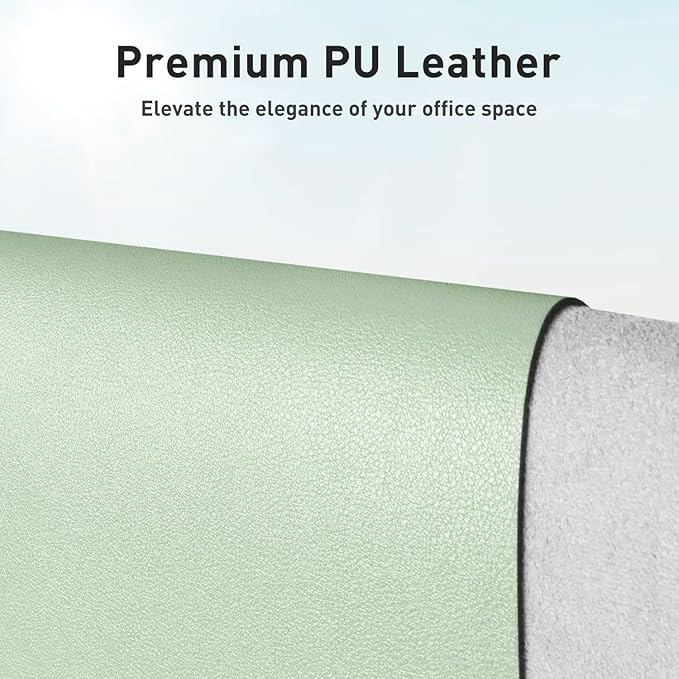 Aothia Faux Leather Desk Mat - Non-Slip PU Leather Desk Blotter, Waterproof Writing Surface, Large Desk Pad for Office & Home (Aqua, 55" x 24")