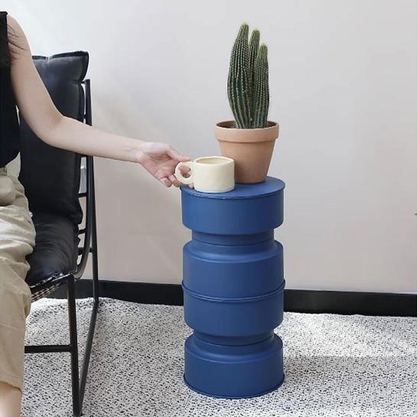 End Table Small Side Table Plant Stand Indoor, Metal for Flower Pots, Coffee Holder, Modern Home Decor Round End Snack Living Room Side Table