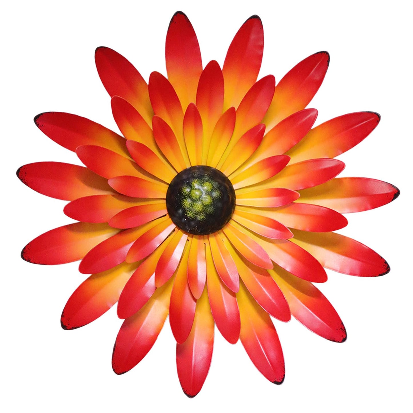 AHYS Metal Flowers Wall Decor Indoor Outdoor Metal Wall Art for Farmhouse Home Living Room Bedroom Bathroom Garden Decor – Red
