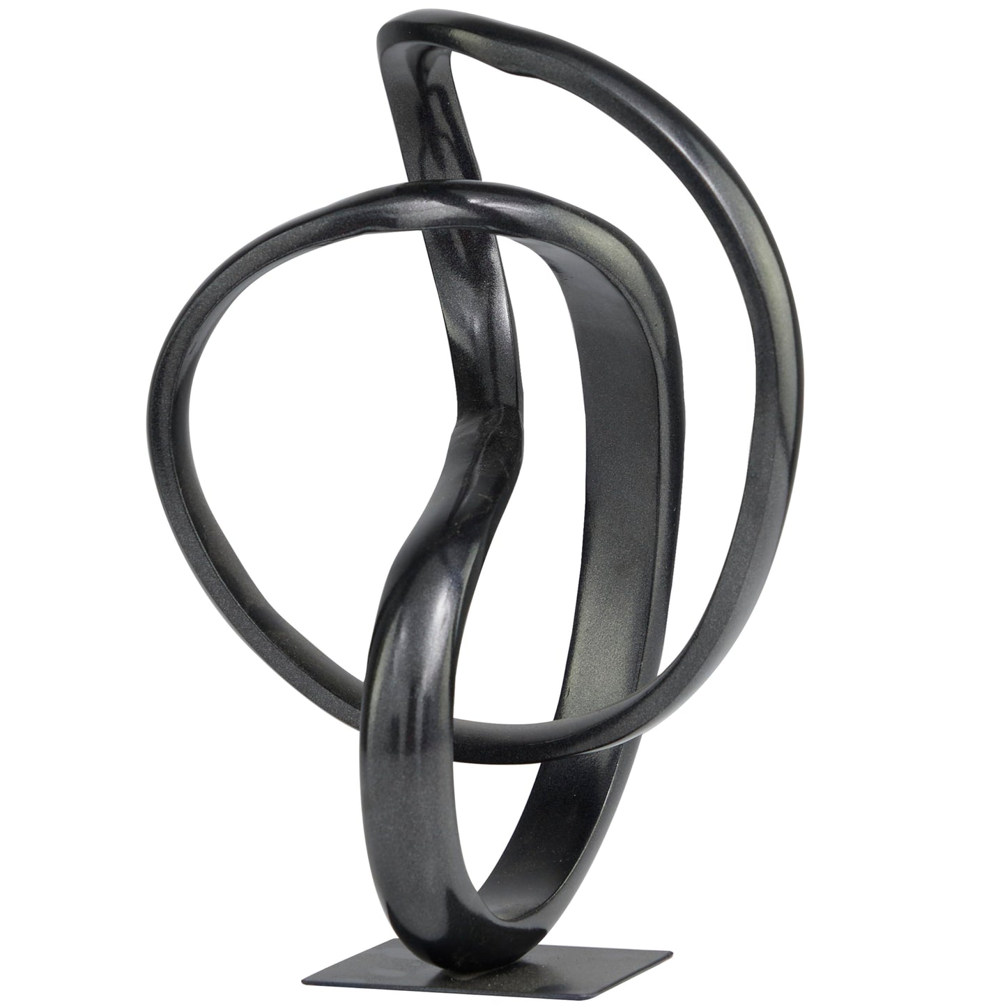 Deco 79 Aluminum Metal Abstract Decorative Sculpture Home Decor Statue, Accent Figurine 8" x 7" x 11", Dark Gray
