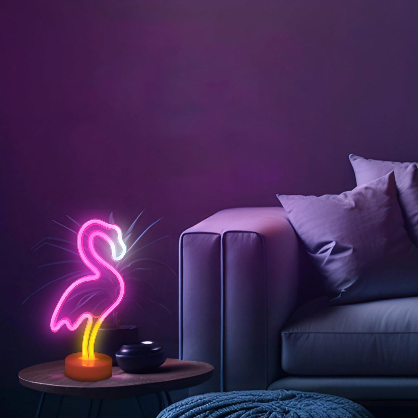 Flamingo Neon Signs LED Light Wall Lamp Home Decor Battery/USB Powered LED Pink Neon Signs Animal Night Light For Bedroom Birthday Wedding Christmas