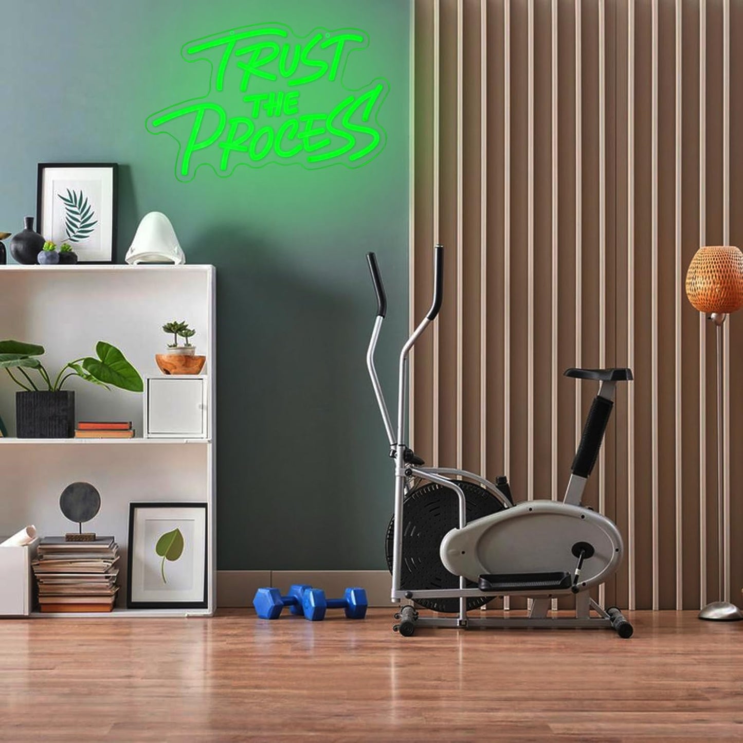 LLNEOX Trust The Process Neon Sign for Wall Decor Green Neon Light Gym LED Sign Dimmable Motivation LED Light Letter Lighting for Bedroom Bar Classroom Gym Office Art Inspirational Alphabet