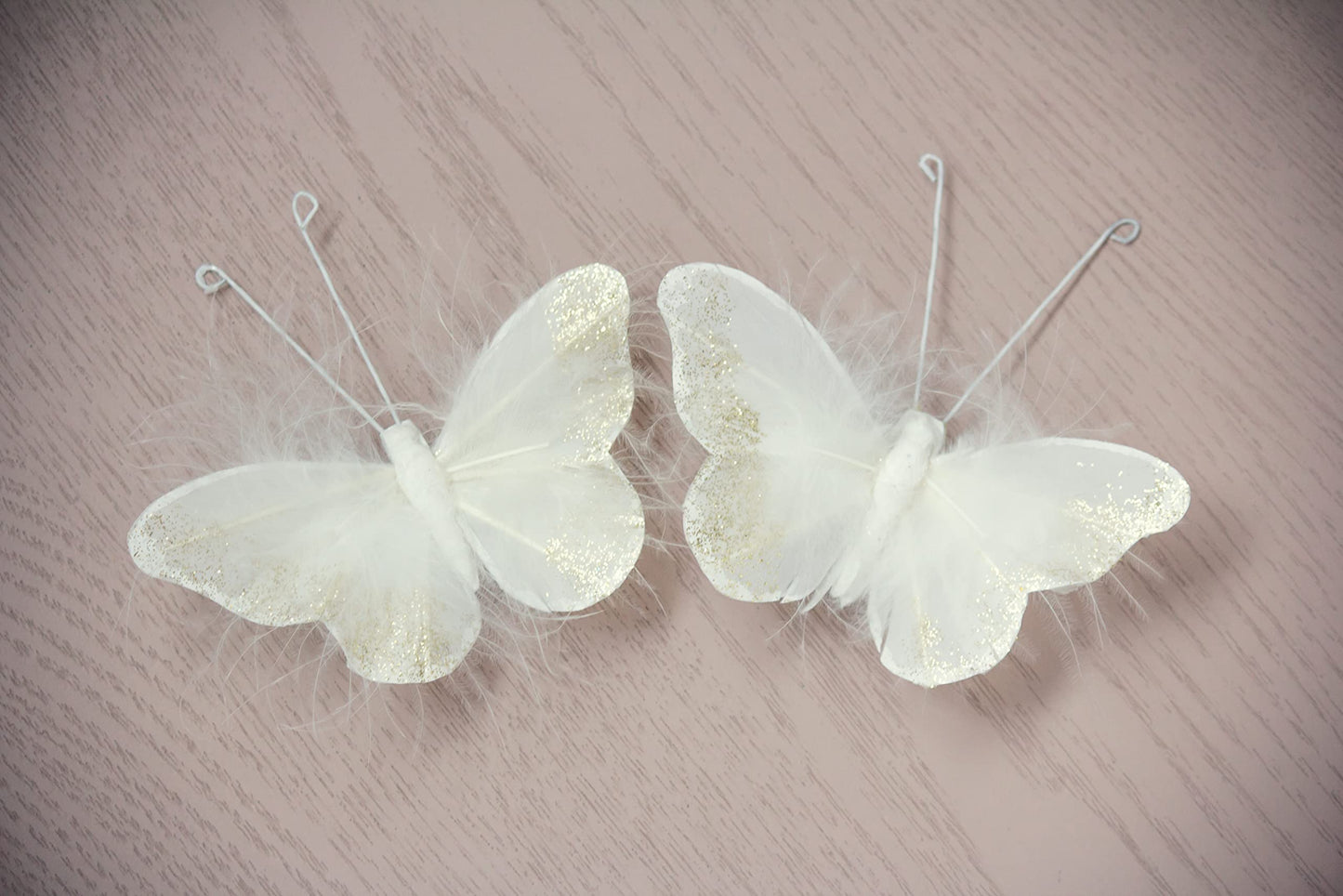 Inspired by Jewel Butterfly Wall Decorations Premium Quality Real Feather 3D Wall Decals Girls Bedroom | Stunning Gold Glitter Decor Stickers All Rooms & Nursery Sets | 10 Adhesive Pieces