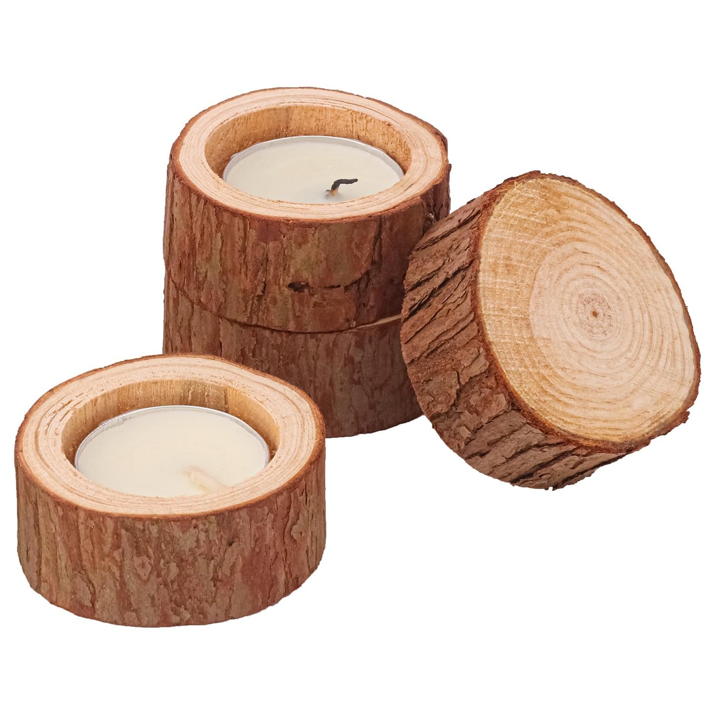 kukmakri 50 Pack Wooden Tealight Candle Holders – Exquisite 2-2.36 Inch Wood Votive Tealight Holder for Wedding, Event, and Home Decoration