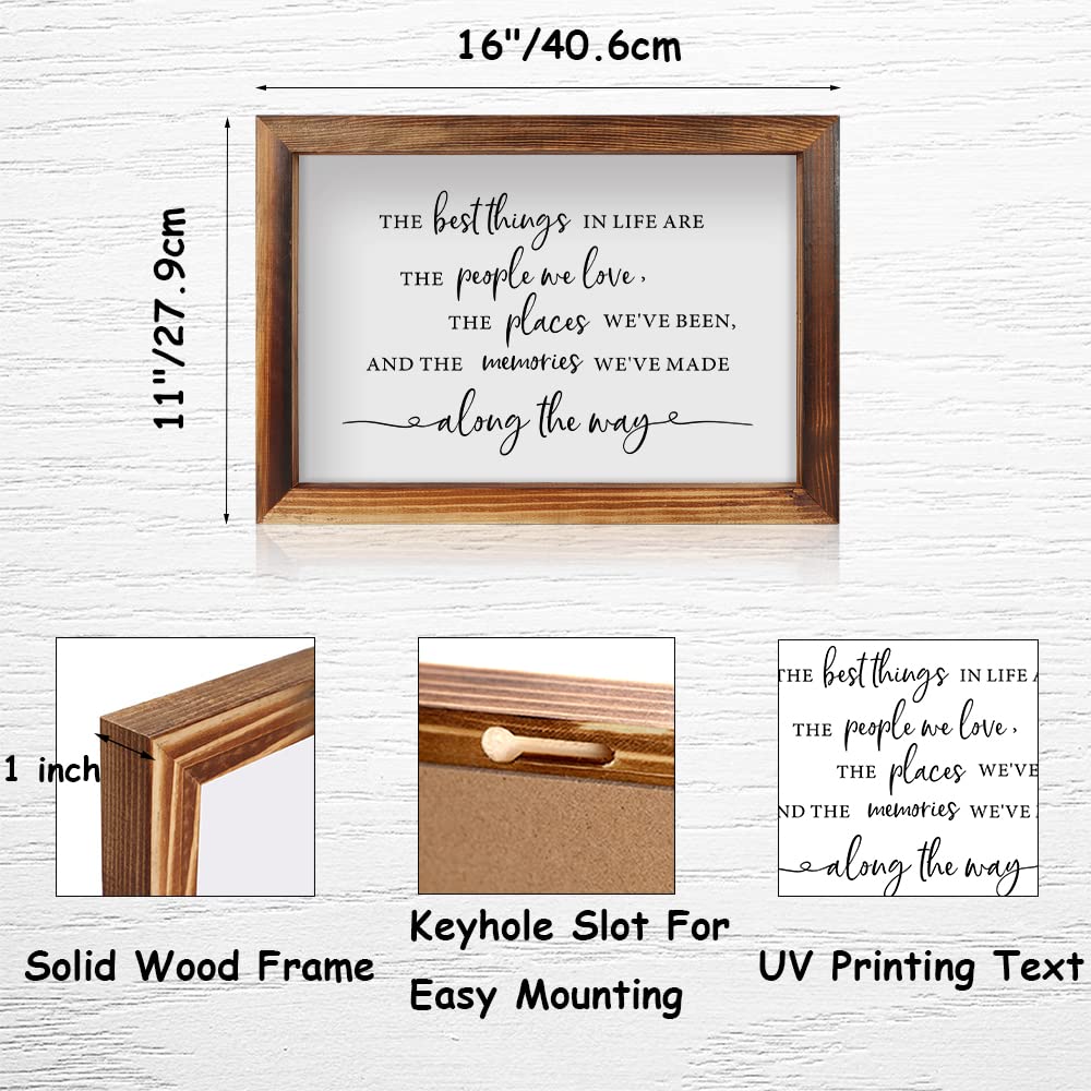 CHDITB The Best Things In Life Framed Wood Sign Plaque(16"×11"), Wooden Wall Table Sign with Scripture Bible Verse Quotes, Vintage Family Sign Housewarming for Home Bedroom Farmhouse Guest Room