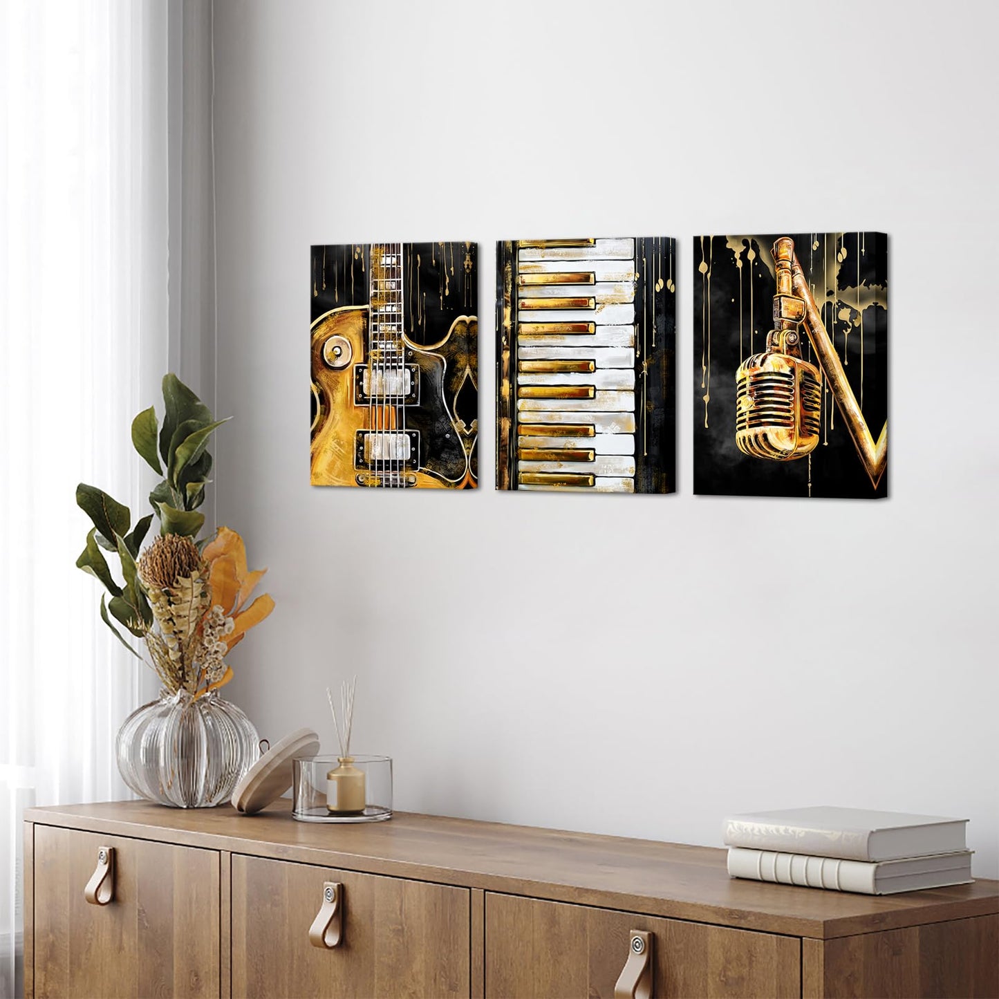 Artmyharbor Music Wall Art Guitar Picture Instrument Room Wall Decor 12 x 16 inches