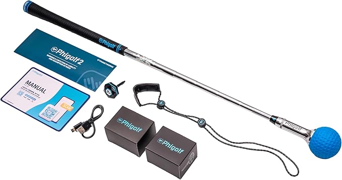 PHIGOLF Home Golf Game Simulator: Enjoy Interactive Golf with Motion Sensor & Swing Stick for Indoor & Outdoor Fun ??38,000+ Courses Worldwide, Compatible with Android, iOS, APP & E6 Connect