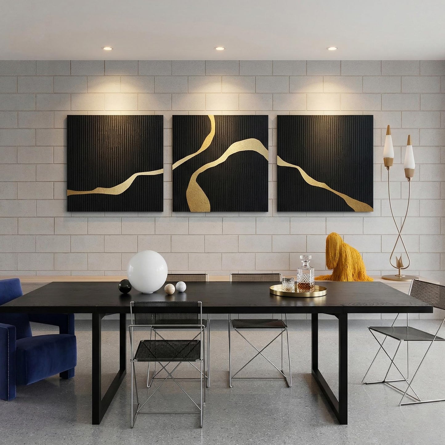 JUHOME Hand-Painted Thick Textured 3D Curve in Plaster Abstract Neutral Wall Art, Contemporary Minimalist Canvas Oil Painting Wall Decor,Home Decorative Art Painting