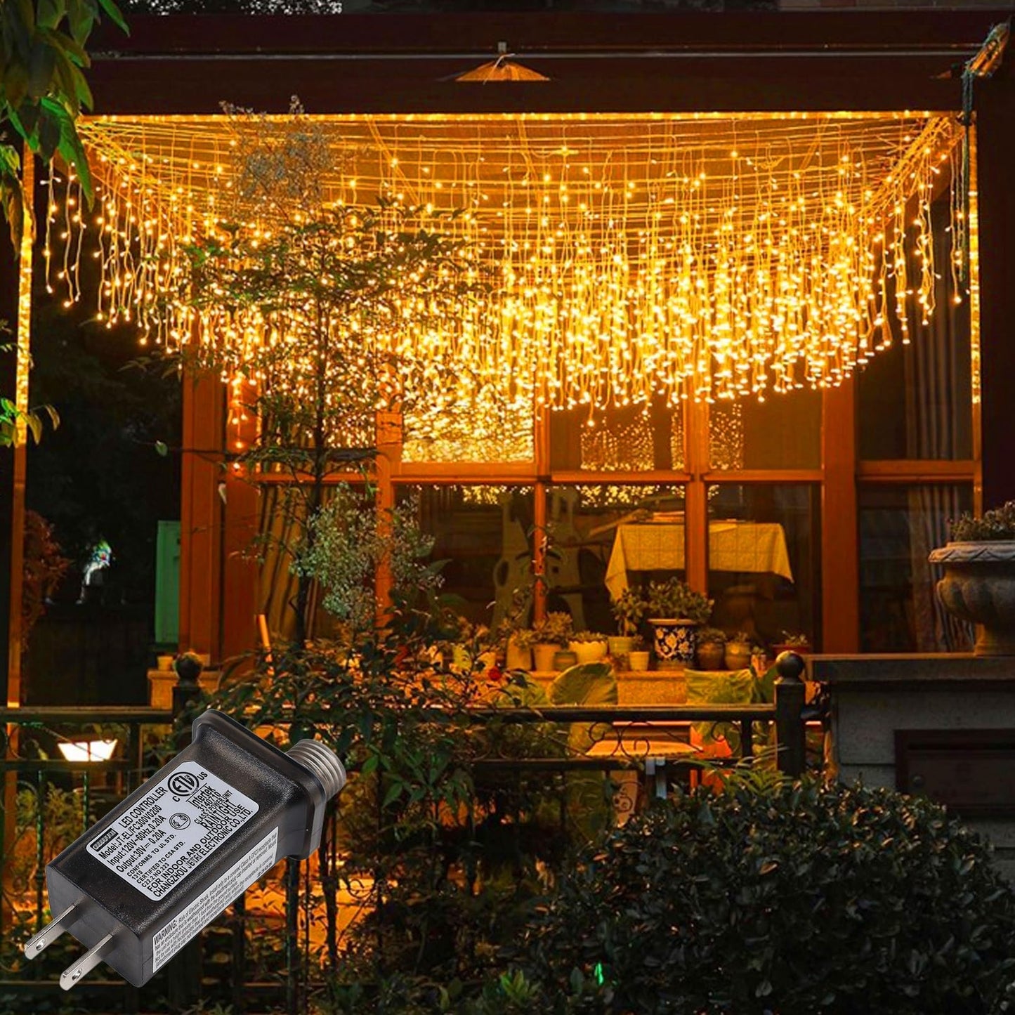 GTSYDING 400 LED Icicle Lights Outdoor, 32.8 FT 80 Drops 8 Modes Christmas Twinkle Waterproof Connectable Fairy String Lights for Indoor Party Wedding Balcony Roof Decor, Warm White, 10M