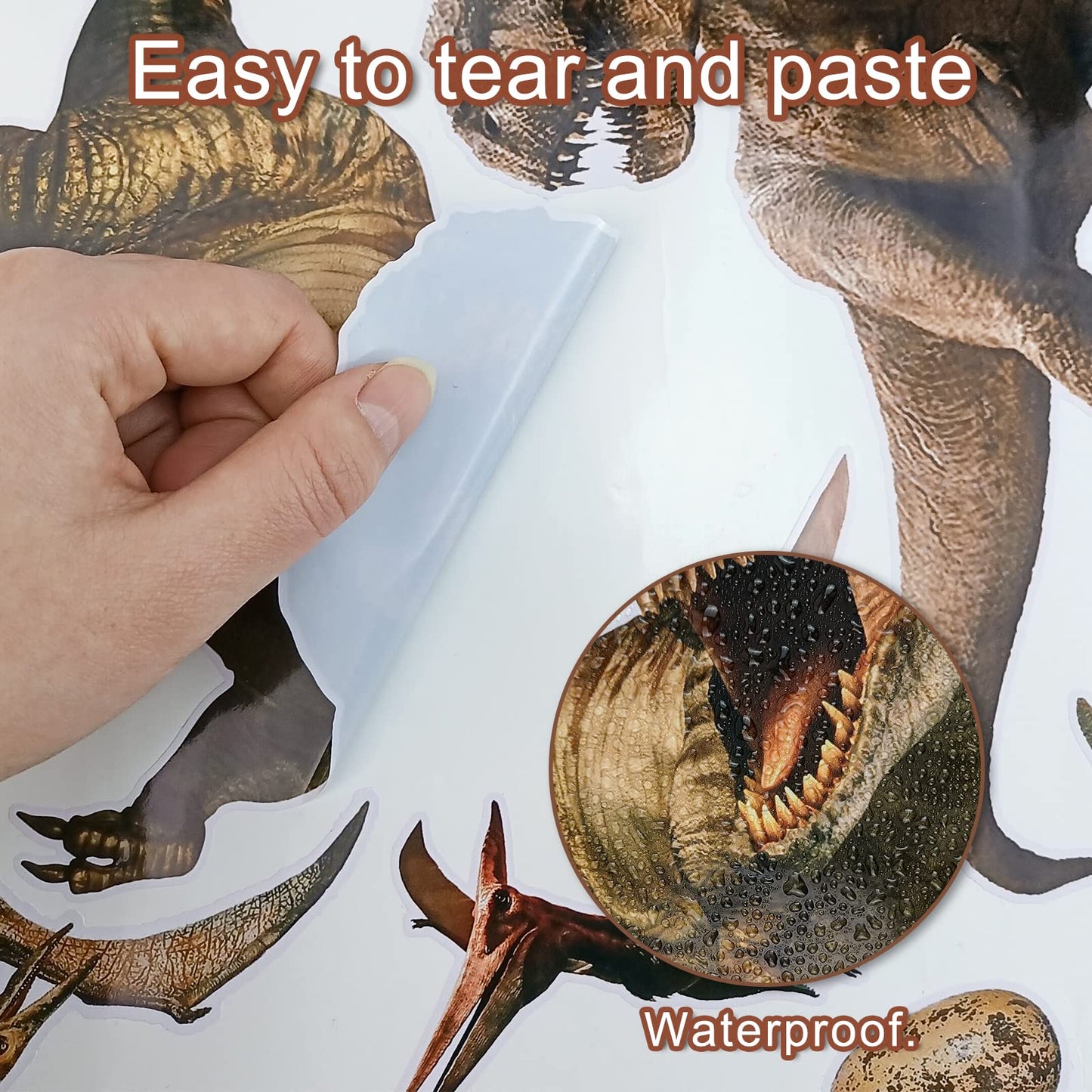 22 Dinosaur Wall Decals - Peel & Stick Removable Dinosaur Wall Stickers for Boys, Kids, Adults & Home Decoration
