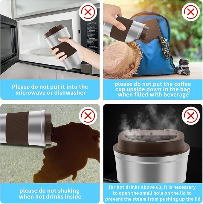 CS COSDDI 12 oz Stainless Steel Vacuum Insulated Tumbler - Coffee Travel Mug Spill Proof with Lid - Coffee Cups for Keep Hot/Ice Coffee,Tea and Beer