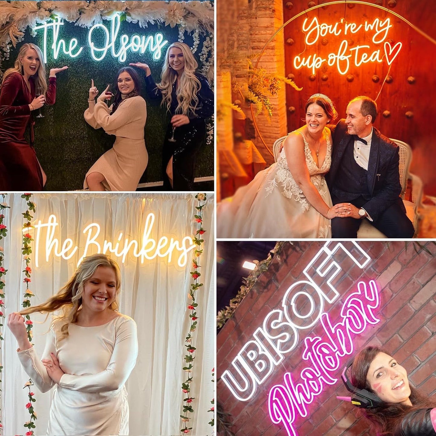 Custom Neon Signs for Wall Decor, Large Personalized Neon Siqn with Dimmer Customized Light Up Siqn Birthday Christmas Wedding Gift Bar Party Bedroom Customizable Neon Logo Name Light