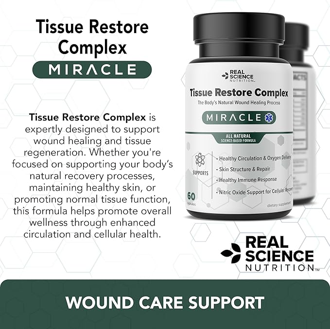 Offers Tissue Restore Complex, Circulation & Recovery Support with Nitric Oxide, A Natural Healing Support Supplement, 60 Capsules