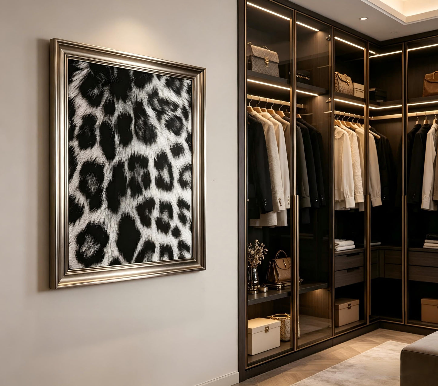 Set of 3 Fashion Chic Wall Art Kiss Lips Poster Leopard Picture Wall Decor Trendy Y2k Print Black and White Aesthetic Girly Room Decor for Bedroom Living Room Dorm Home Decoration Unframed 12"x16"