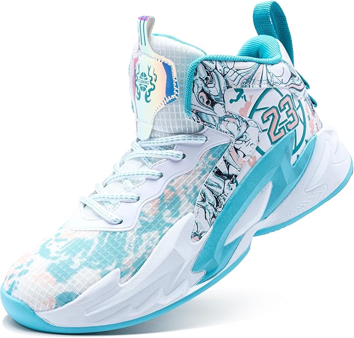 Men's Basketball Shoes Breathable Anti Slip Fashionable Graffiti Training Shoes Outdoor Shoes