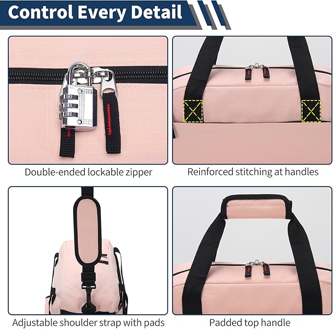 Small Gym Bag with Wet Pocket - 14 inch Mini Duffle Bag for Men & Women Lightweight Carry On Bag for Travel Sport - Pink