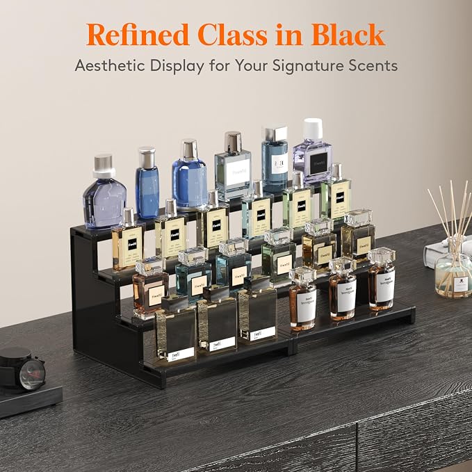 Lifewit Perfume Organizer, Bedroom Decor, Cologne Cupcake Stand, Tool-Free Assembly, Makeup Display Shelf for Vanity Bathroom Counter Storage, Black, 23 cm/9", 1 Pcs