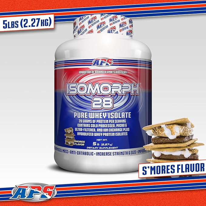 APS Nutrition Isomorph 28 Protein Powder | Pure Whey Isolate | Cold Pressed, Ultra- Filtered, & Ion Exchange Isolates | 28g Protein | 5 Pound (S?™Mores)