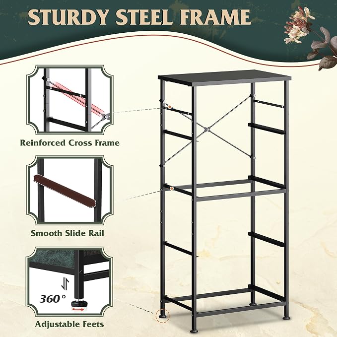WLIVE Dresser with 4 Drawers, Storage Tower, Organizer Unit, Fabric Dresser for Bedroom, Hallway, Entryway, Closets, Sturdy Steel Frame, Wood Top, Easy Pull Handle, Vintage Green