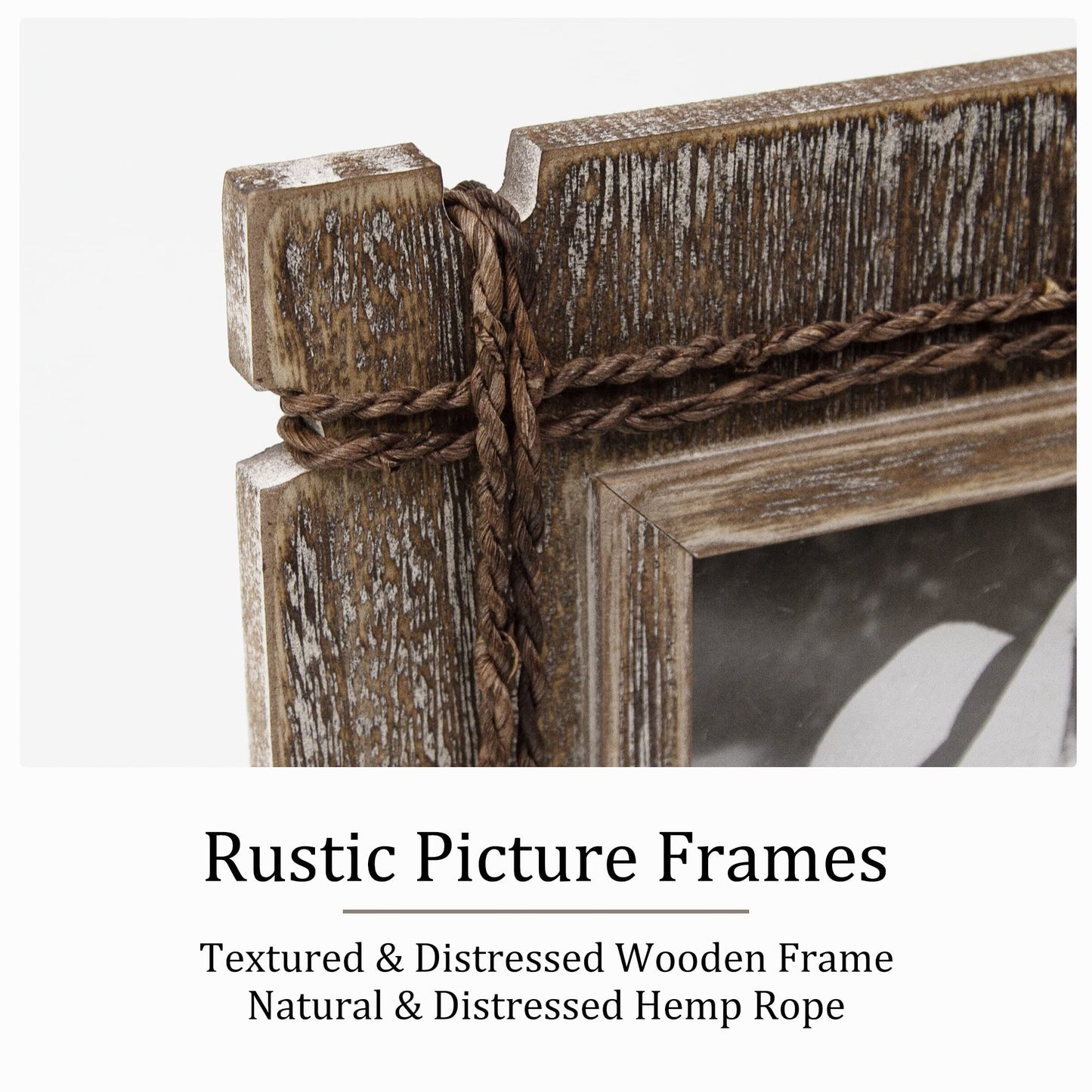 takfot Rustic Picture Frames 5x7 Wooden Picture Frame Set of 2, Distressed Western Photo Frame with Real Glass Wall and Tabletop Display Mothers Day Gift for Mom Dad Family Friends