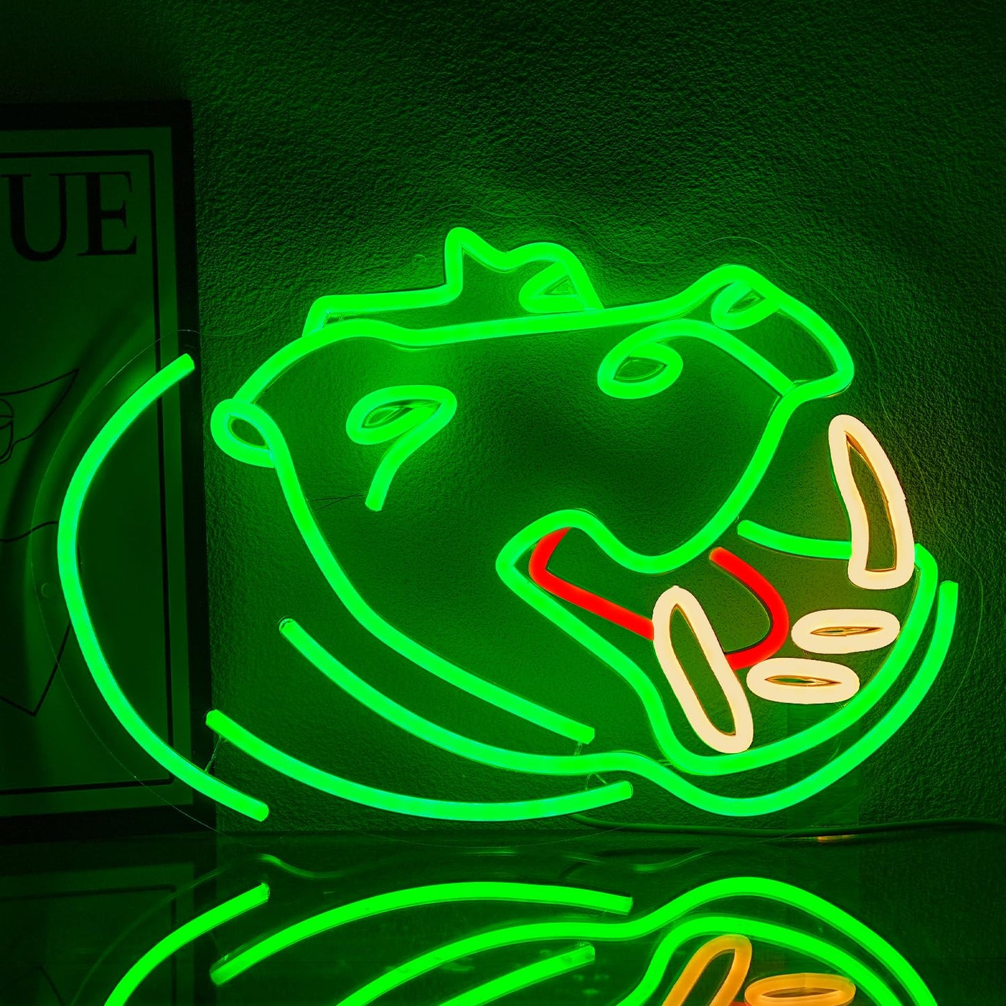 Xixkilly Hippopotamus Neon Sign for Wall Decor Monster Neon Light Green Neon Light Sign Neon Hippo Sign for Green Bedroom Living Room Kids Room Game Room Party Decorations Gifts