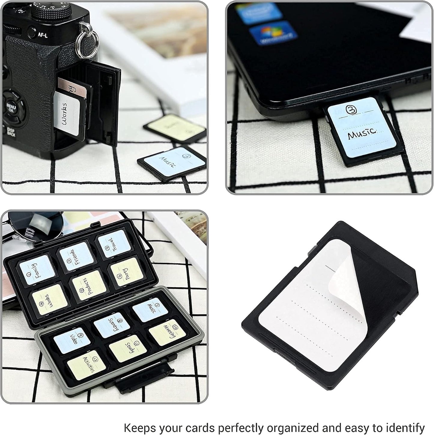 (120 Count) Multi-use Label Printable Stick-On Camera Memory Card Labels SD SDHC SDXC XQD CF CFexpress Type-B Card USB