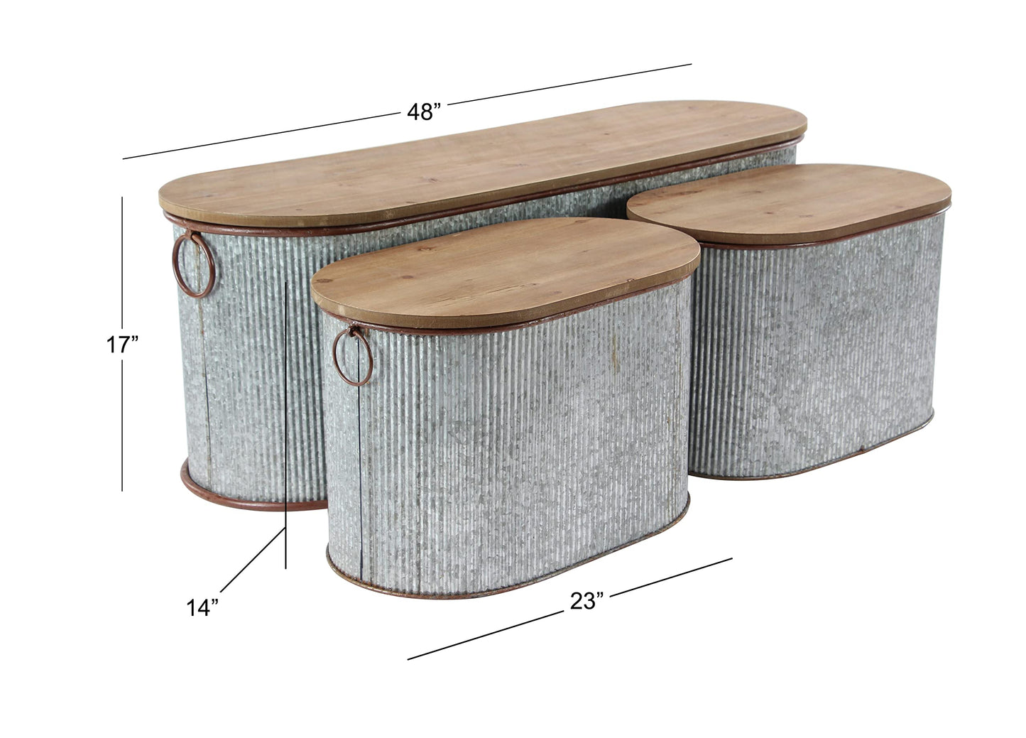 Deco 79 70576 Storage Box, Brown/Gray