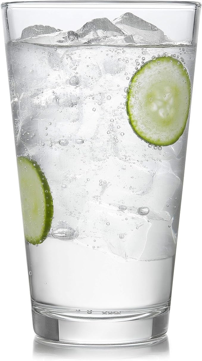 Libbey Preston Tumbler and Rocks Glass Cups Set, All Purpose Everyday Drinking Glasses Set of 16, Glassware Drinking Glasses for Birthdays, Dinners
